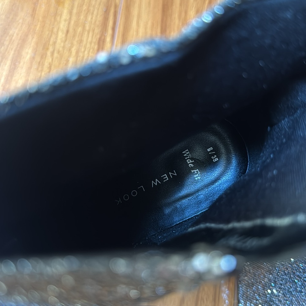 New Look Silver Heeled Boots with Glitter Finish - Picture 13 of 14